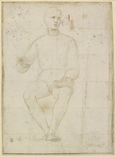 Study of a Seated Man (detail) by Raffaello Sanzio Raphael
